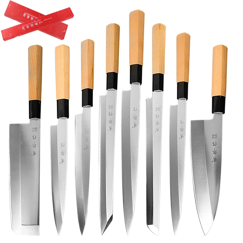 Japanese Knives Set Sashimi Salmon Knife Kitchen Kiritsuke Santoku Chef Knife Meat Fish Cutting Knife