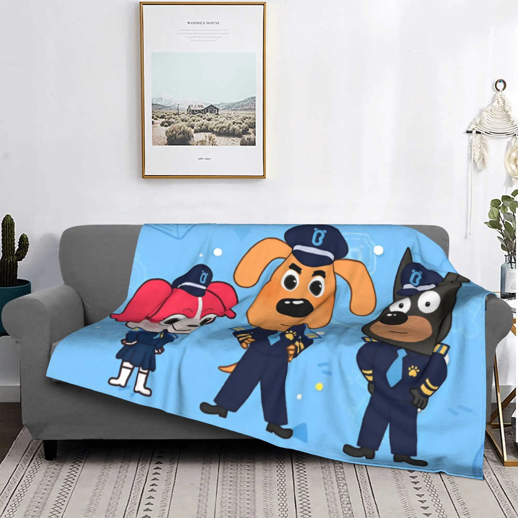 

Sheriff Labrador Police Cartoon Blanket Flannel Children TV Series Warm Throw Blankets for Outdoor Travel Bedspreads Thin Quilt