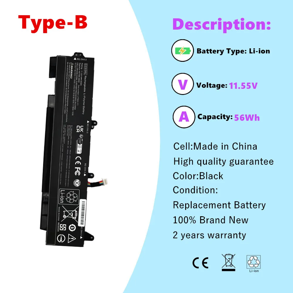 Batería CC03XL para HP EliteBook 830 835 840 845 850 855 G7 G8 ZBook Firefly 14 15 G7/G8 Series HSTNN-IB9F HSTNN-UB8W HSTNN-LB8Q
