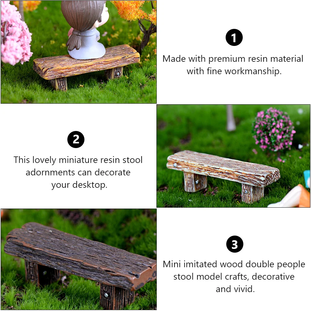 6 PCS Mini Stool Decoration Chairs Furniture Dining Room Table Retro Resin DIY Stools Model