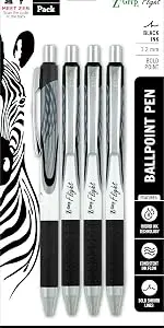 Retractable Ballpoint Pens Smooth Writing Black Ink 1.0mm Medium Point for School Office Note Taking Journal Planner Supplies 24 Pack