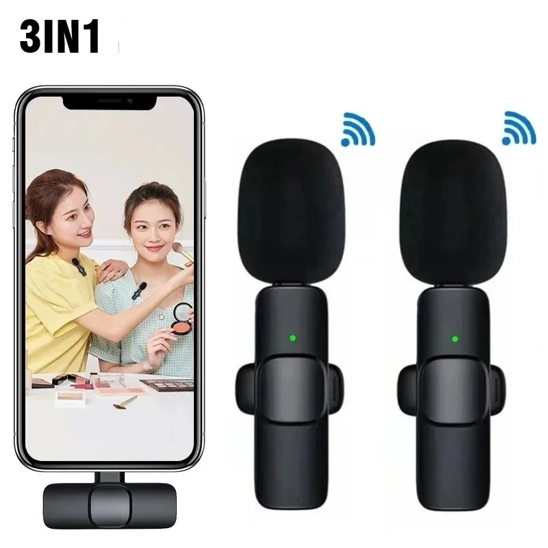 ميكروفون K9 الاحترافي اللاسلكي Lavalier لنظام Android Type C iPhone البث المباشر لتسجيل الألعاب ومقابلة Vlog