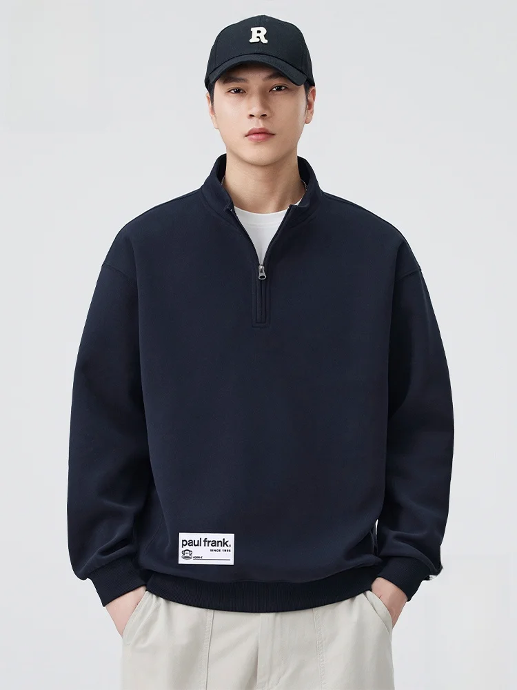 

PaulFrank High-End f-Zip Sweatirt Men's Loose Stand Collar Long Sve Jaet Autumn New Sle Comfortable Cotton Blend ...