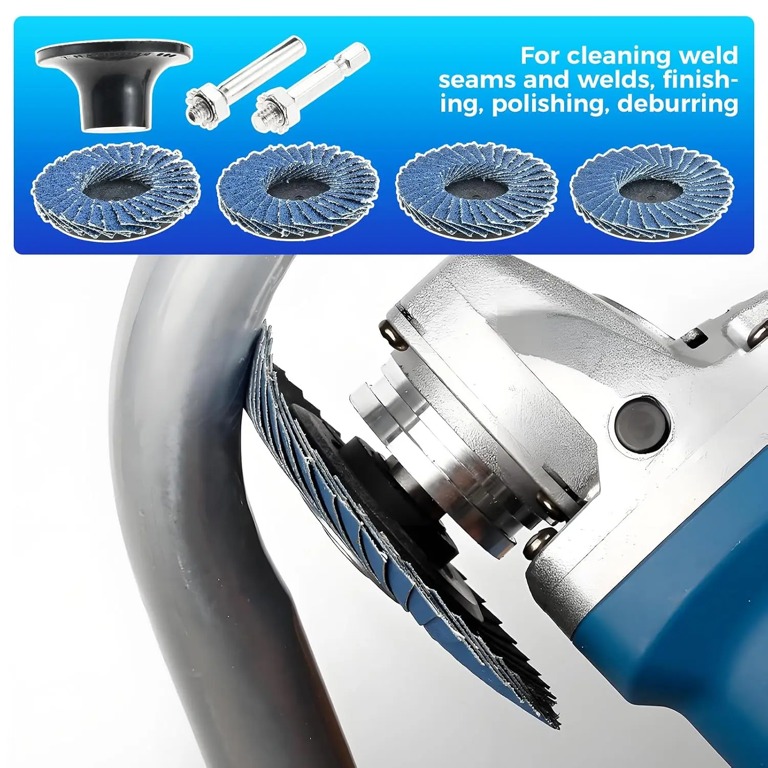48Pcs 2 Inch Flap Grinding Disc Kit 40 60 80 120Grit Abrasive Grinding Discs Flap Wheel Quick Change with 1/4