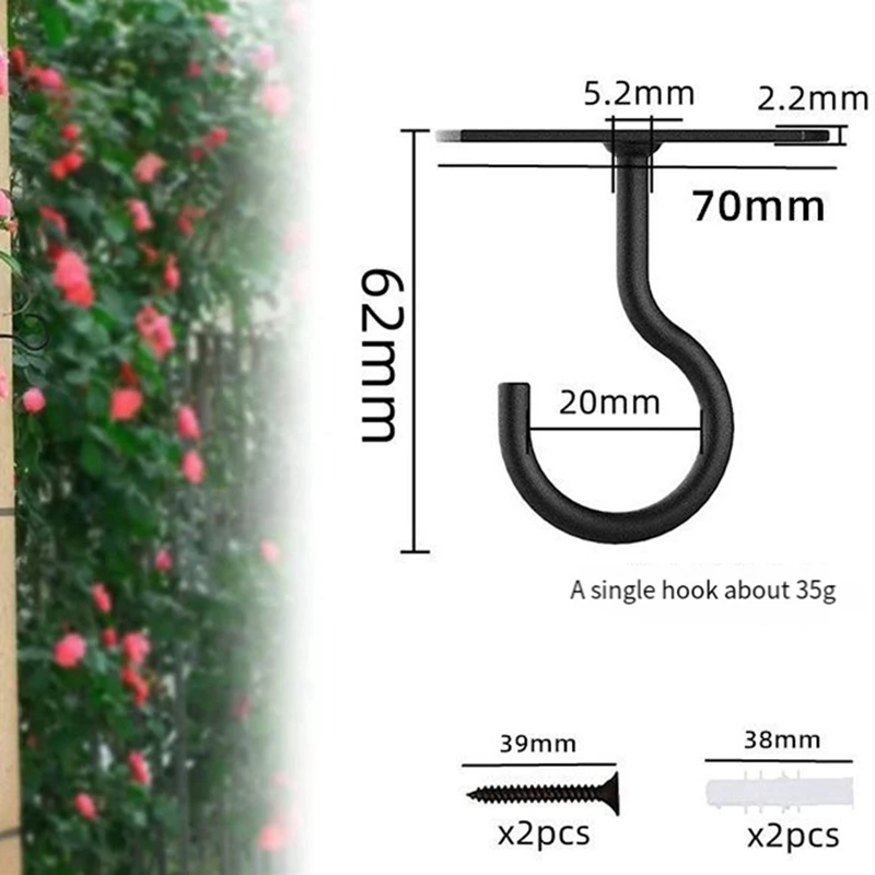 植物を吊るすための天井フック、プランター、フラワーバスケット、ウィンドチャイム、ランタン、ライト、鳥の餌箱用