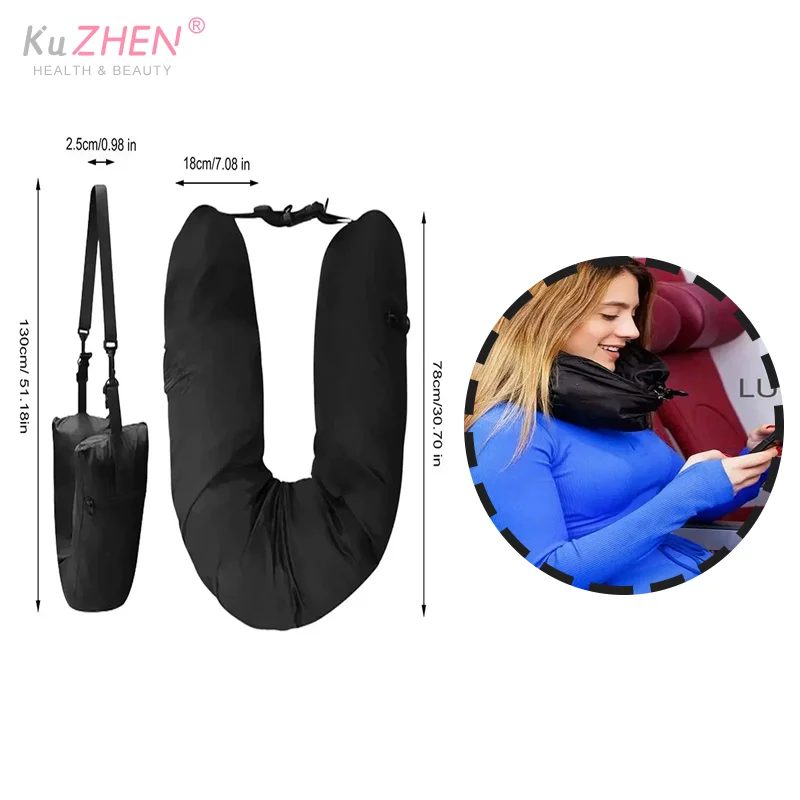 Travel Neck Pillow Self-filling Travel Pillow Portable Stuffable Neck Pillow For Travel With Refillable Support Cushion For Car