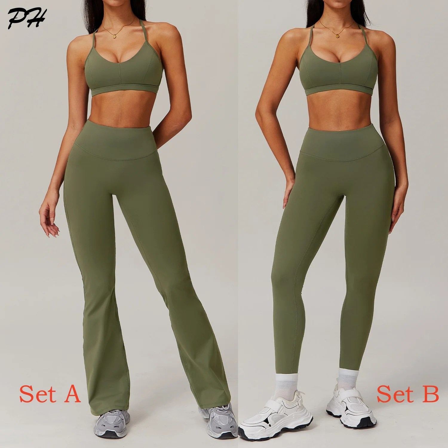 Yoga Set 2 Pieces Gym Set Workout Clothes for Women Seamless High Waist Leggings Sports Bra Suit Female Clothing Women Tracksuit