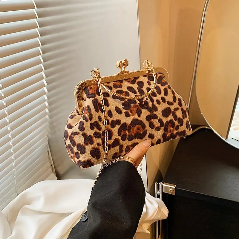 

Trendy Ladies' High Quali Leopard Print Handbag 2025 New Sle oulder Crossbody ell Bag Retro Color Colion Bag