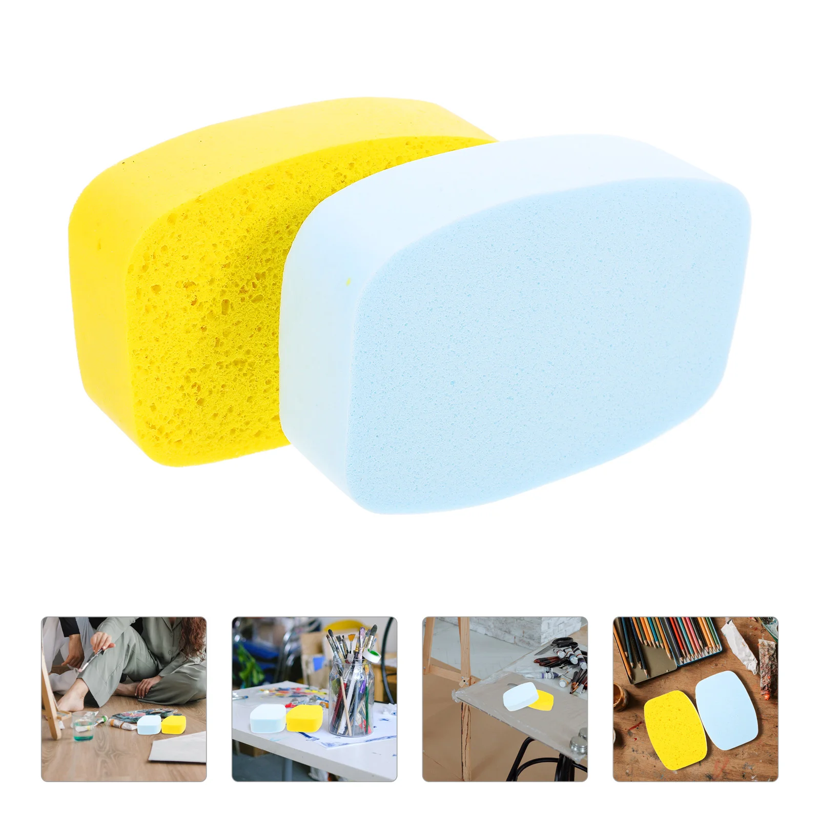2 Pcs Sewing Sponge Small Sponges Chalk Furniture Paint Artist for Acrylic Painting Watercolor Water-absorbent