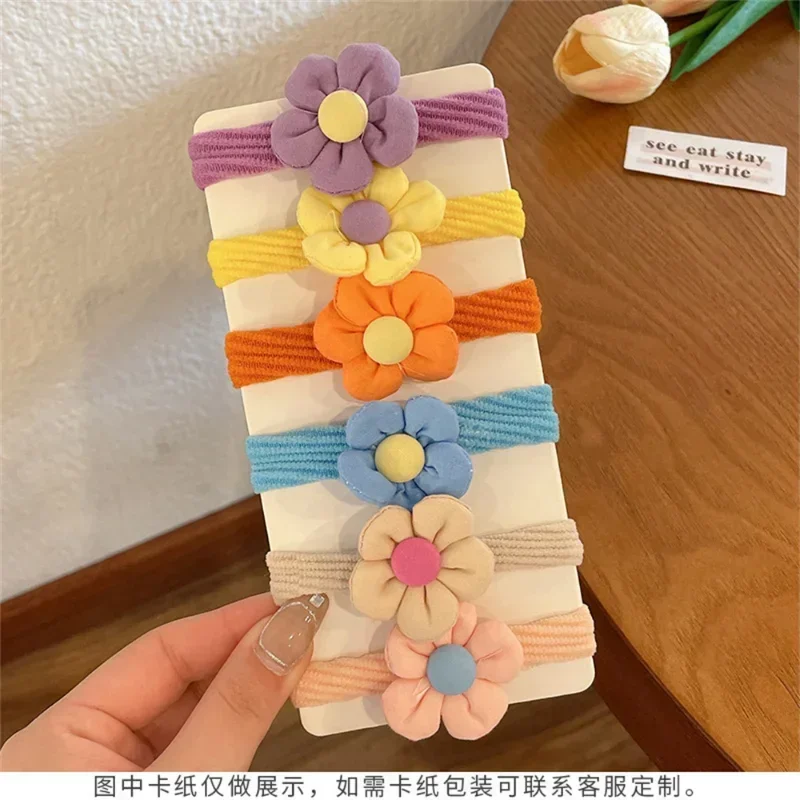 6PC Girls Hair Bows Set - Elastic Flower Headbands for Babies, Soft Non-Slip Hair Accessories