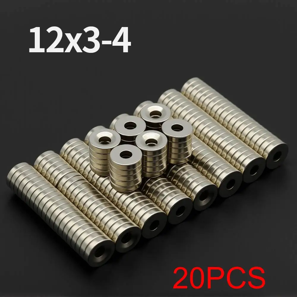 Leistungsstarker Neodym-Magnet mit Löchern N35 NdfeB Permanentmagnet imanes Runde superstarke Kühlschrankmagnete DIY 12x3-3mm 10x3-3