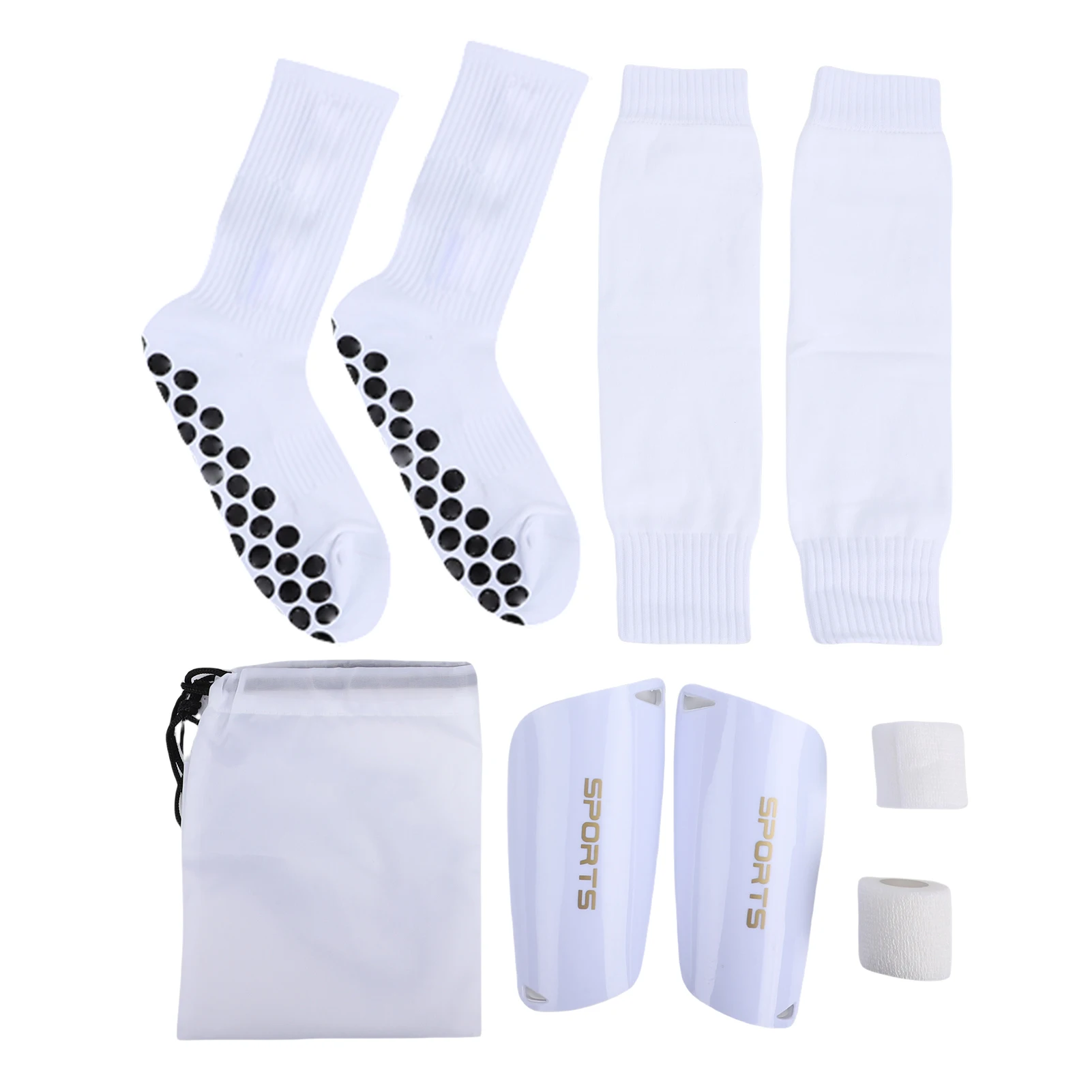

Football Grip Socks with Rubber Pads Pre Cut Sock Sleeves Shin Guards Compression Leg Sleeves for Soccer Lacrosse Baseball