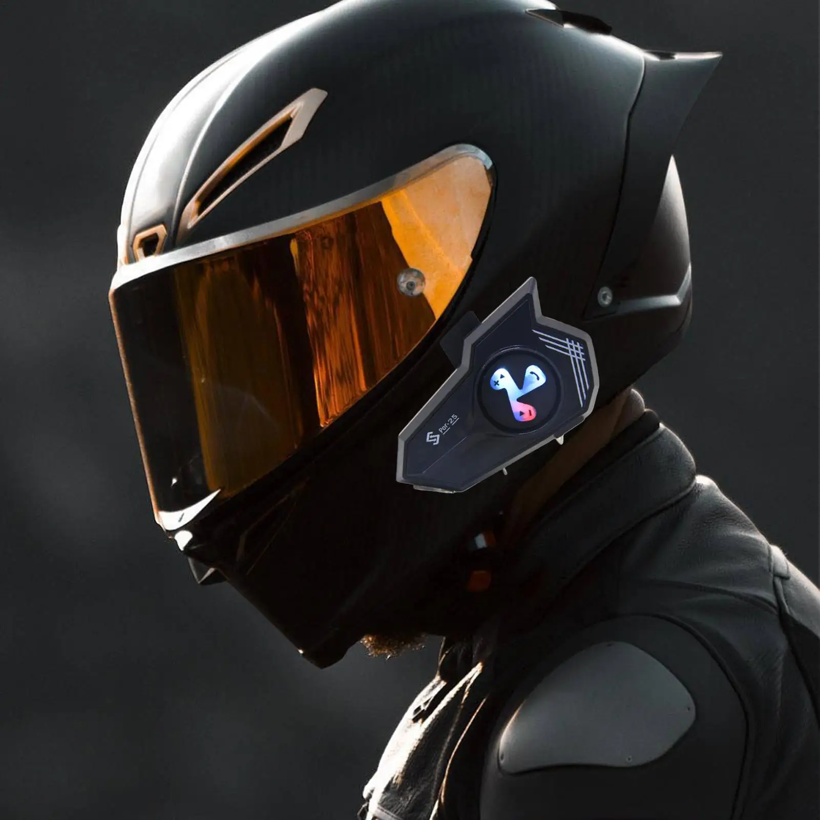 

Motorcycle Helmet Headphones Helmet Communication System Colorful Light Voice Assistant Earphone Noise Cancellation for Cycling