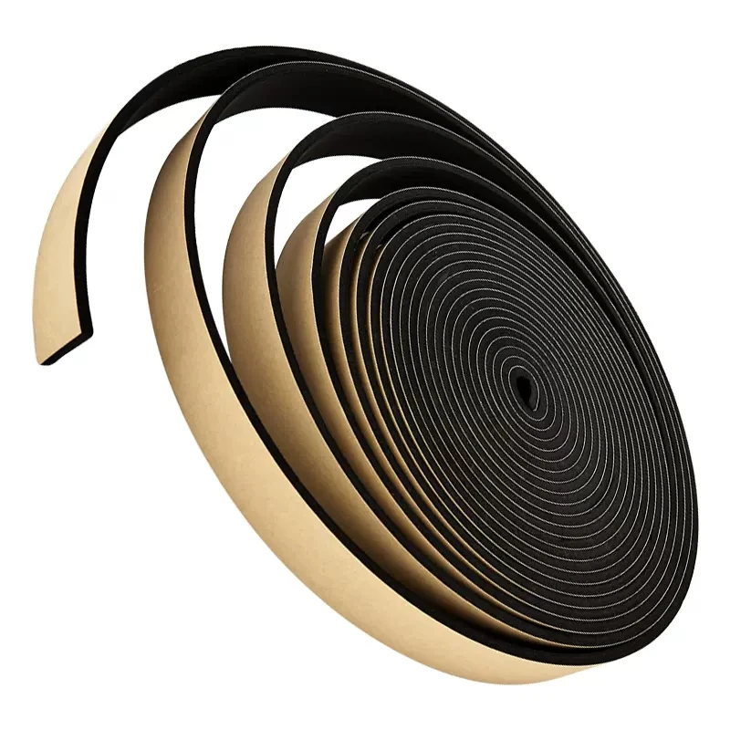Selbstklebender Gummi-Schwamm-Dichtungsstreifen, Breite 10–30 mm, Dicke 2–20 mm, einseitig klebende Anti-Kollisions-Dichtung aus schwarzem EVA-Schaum – Detail 8