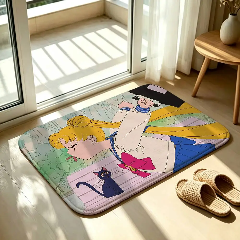 Cartoon S-Sailor M-Moons Bedroom Decor Carpet  for Living Room Thick Plush Study Floor Mat Home Fluffy Soft Rug