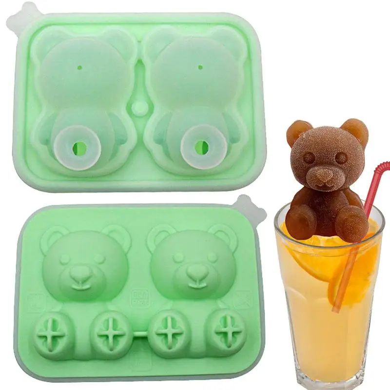 

Форма для льда Bear, многоразовая силиконовая Гибкая симпатичная форма для льда, форма для льда для кофе, молока, чая