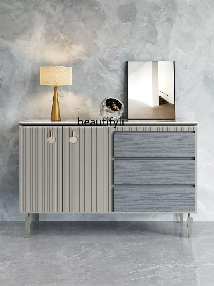 GY Italian Minimalist Stone Plate Sideboard Dining Room Locker Entrance Cabinet Tea Cabinet Equipment Sideboard Hallway