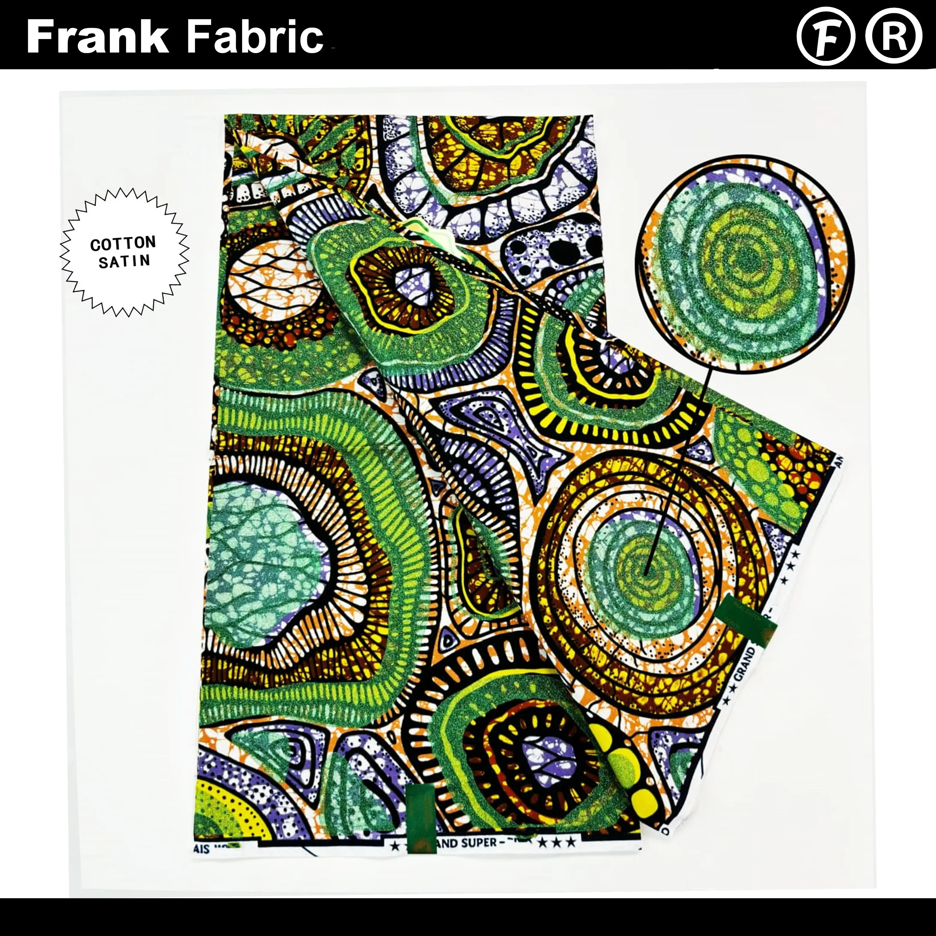 

Подлинная оригинальная восковая ткань Grand Super Ankara из Голландии, настоящая восковая африканская голландская ткань для шитья с QR-кодом VLSG0910.005