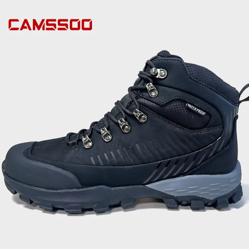 CAMSSOO cowhide hiking Shoes Men waterproof Outdoor Sports Casual Walking Shoes Lightweight Trekking Snow Boots hunting Sneakers