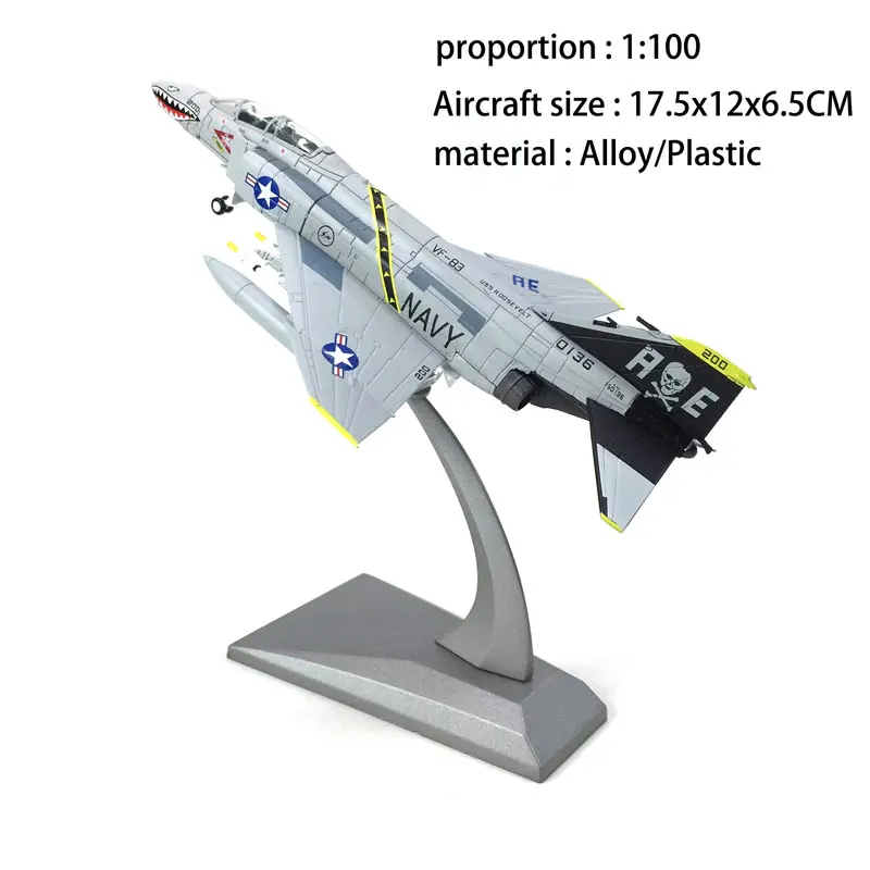 Static alloy aircraft model US F-4 Phantom Fighter Children's toys, boys' birthday gifts, puzzle toys, collection gifts