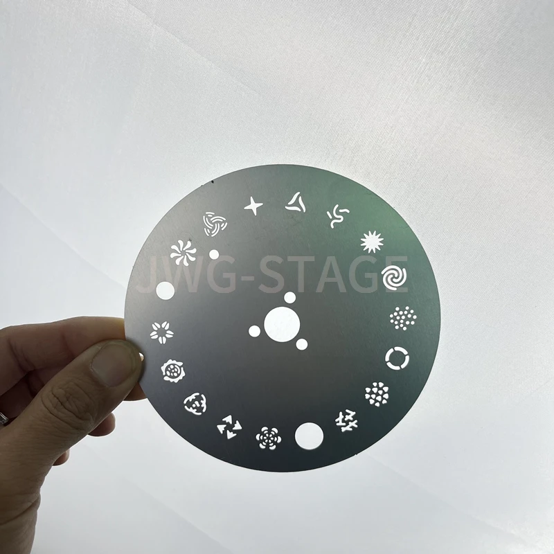 

Движущийся свет с узором Гобо Цветное колесо с подвижной головкой Точечный светильник Алюминиевый металлический узор Дисковая пластина Луч 5R 7R