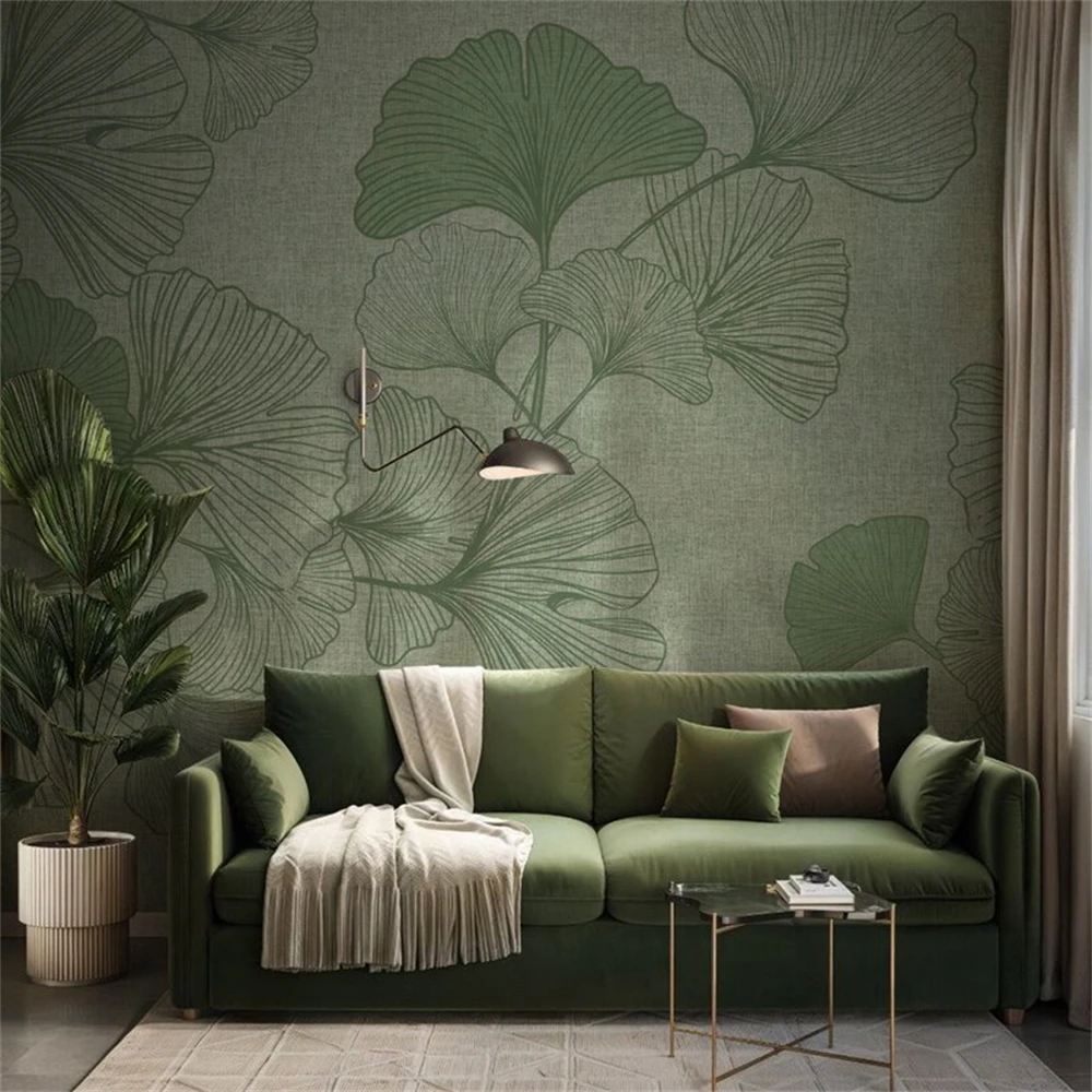 Custom ginkgo leaves Mural Wallpaper Modern Photo Wallpaper bedroom decoration Papel De Parede 3D art wall papers Home Decor