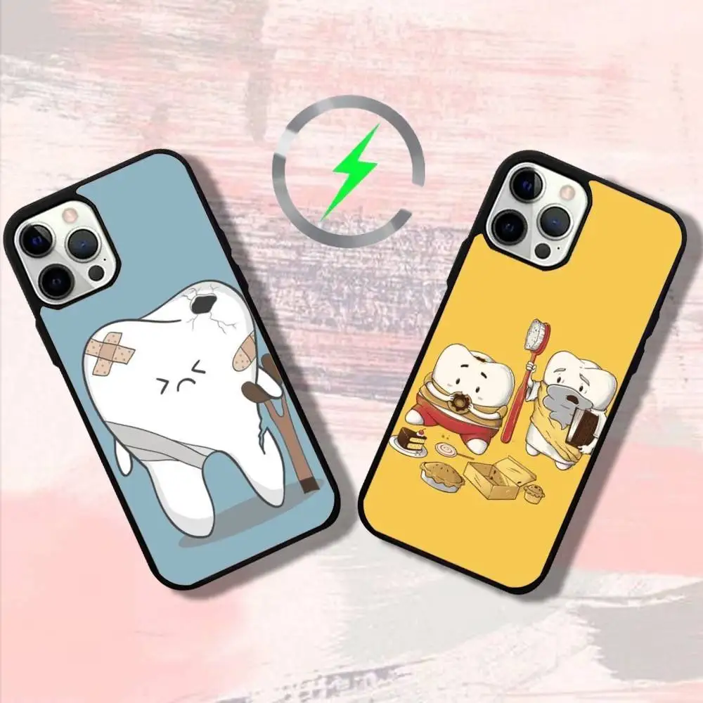 

Funny Tooth Phone Case For iPhone 16,15,14,13,12,11,Pro,Max,Plus,Mini,SE4,E Magnetic Magsafe Wireless Charging