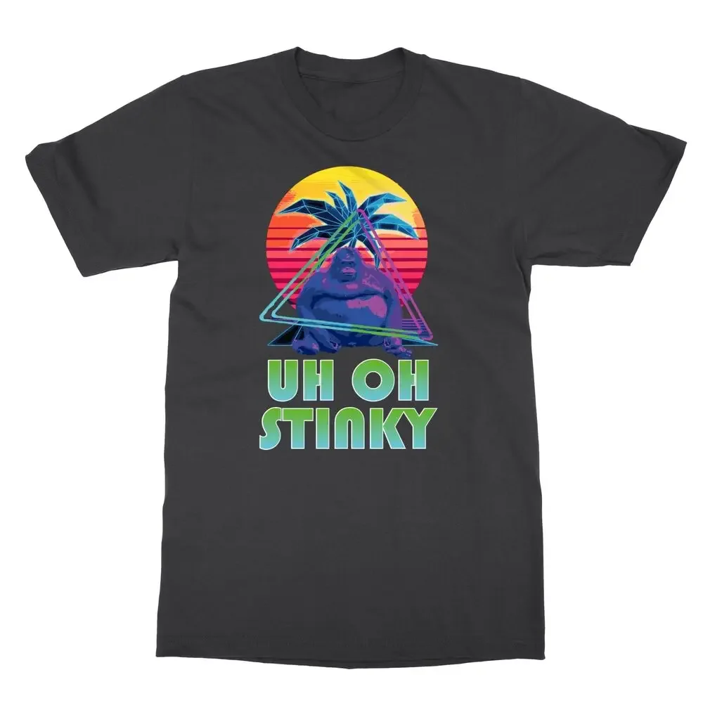 Uh Oh Stinky Poop Le Monke 80s Vaporwave Outrun Style Men's T-ShirtAnime Graphic Unisex T-shirt Y2K Summer Short Sleeve