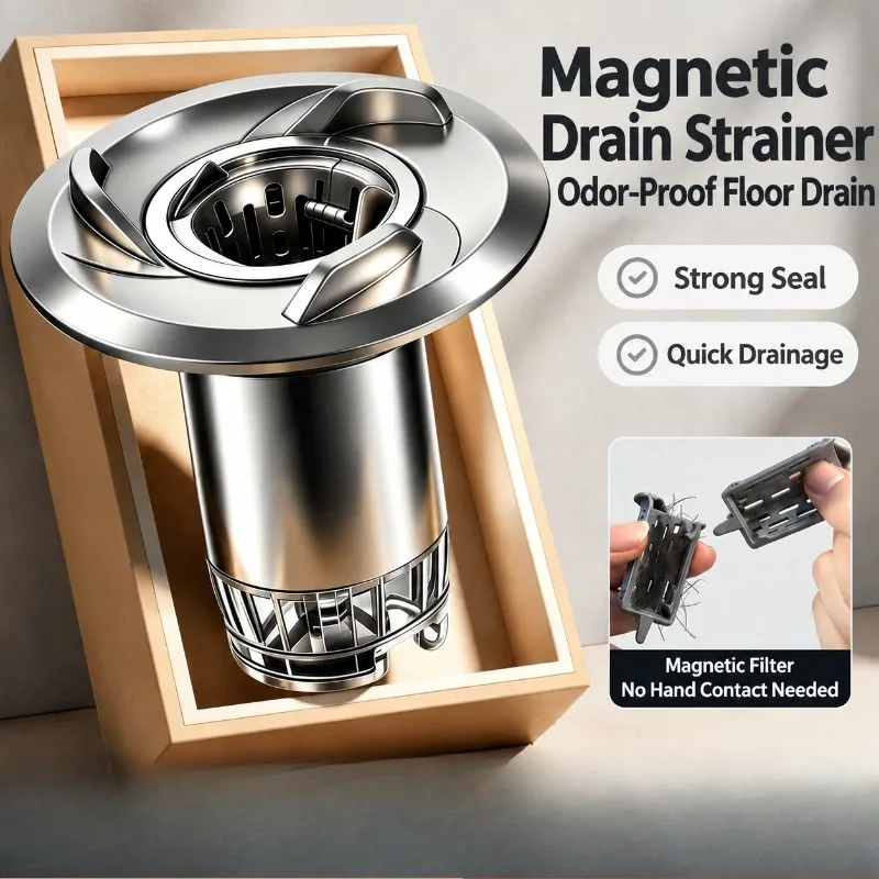 Magnetic Anti-Odor Floor Drain Core Universal Bathroom Sewer Filter Vortex Insect Proof Seal Cover Household Deodorizing