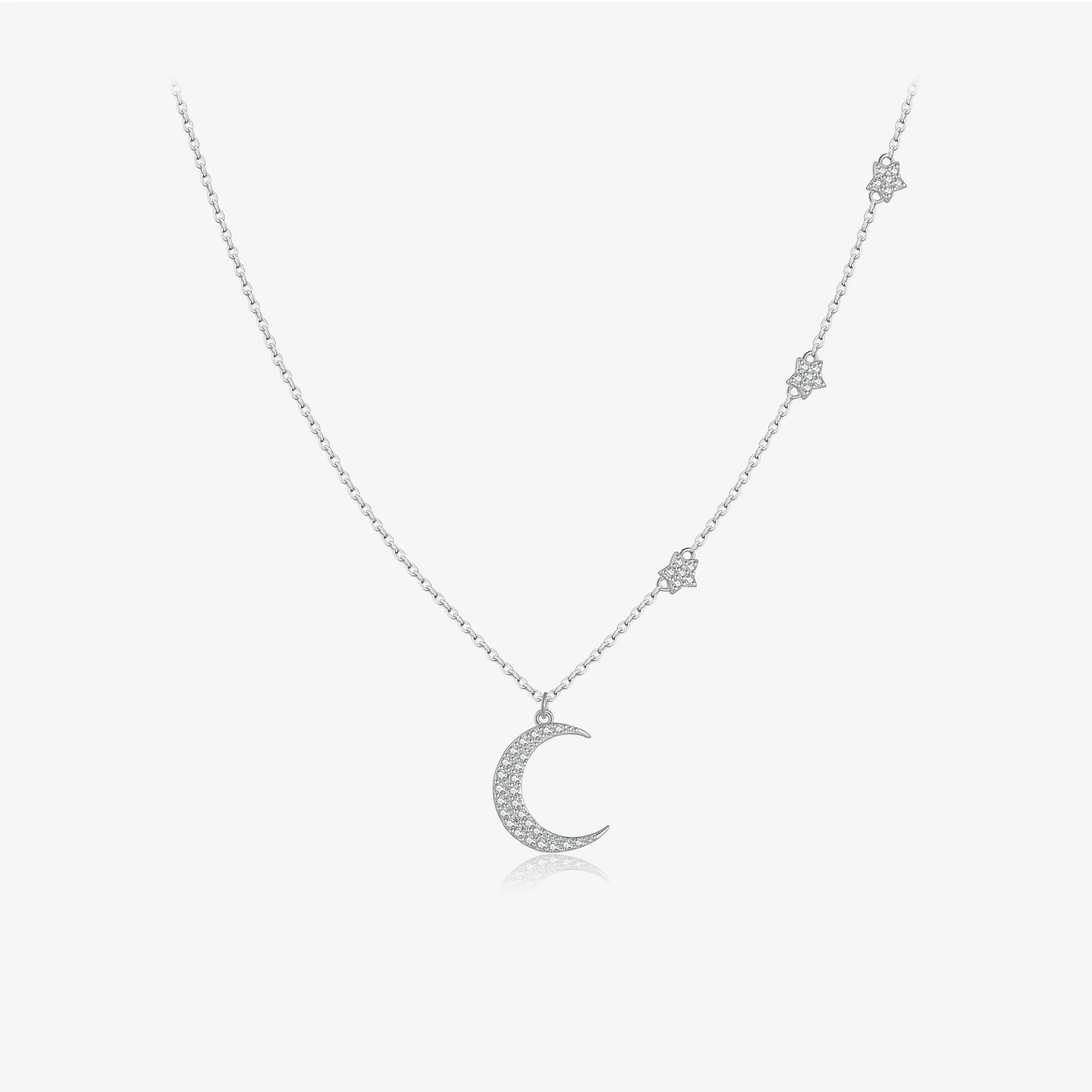 VEWANT Women 925 Sterling Silver Moon Star CZ Zircon Predant Necklace 2025 New Luxury Fashion Fine Gift Casual Jewelry
