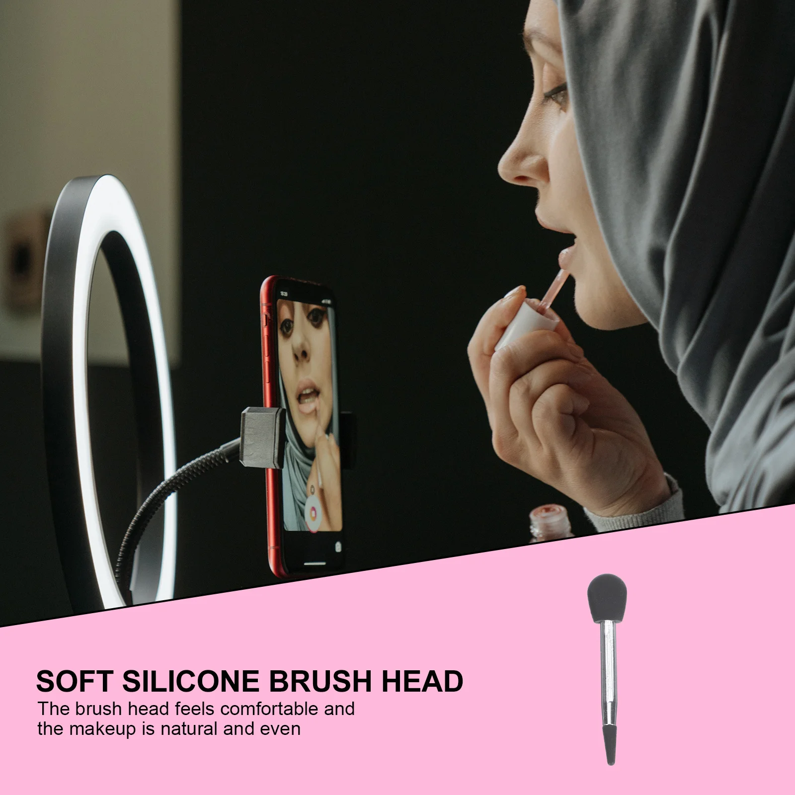 ชุดแปรงอายแชโดว์ซิลิโคน 20 ชิ้น รูปทรงไมโครโฟน ปลอดภัยต่อผิว สำหรับทาลิปสติก ลิปกลอส แต่งหน้าแบบมืออาชีพ