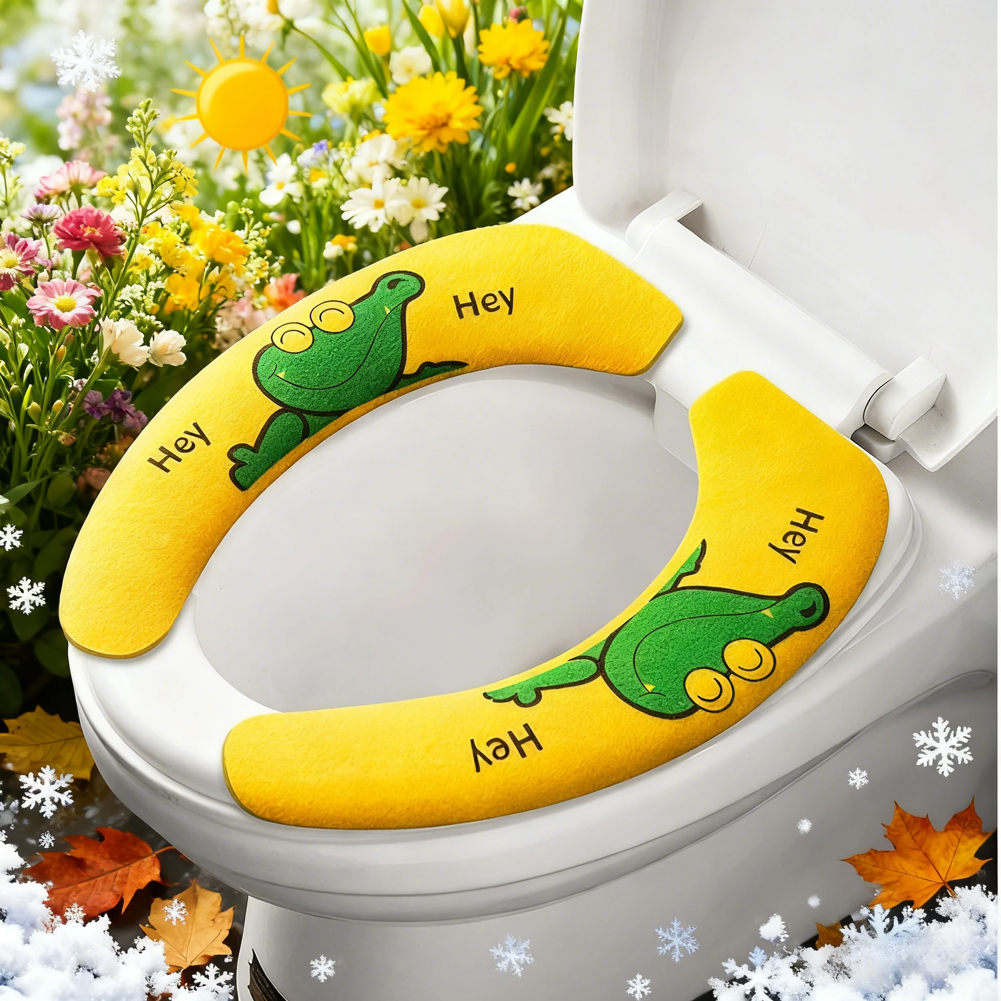 Household Adhesive Toilet Seat Pad, Universal For All Seasons, Soft Washable Toilet Cover, Warm Winter Toilet Ring For Bathroom.