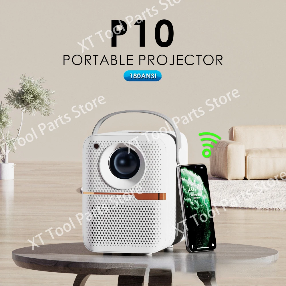 P10 Projector, Mini Home 4K Dual WIFI Allwinner H700 Portable Home Outdoor Projector