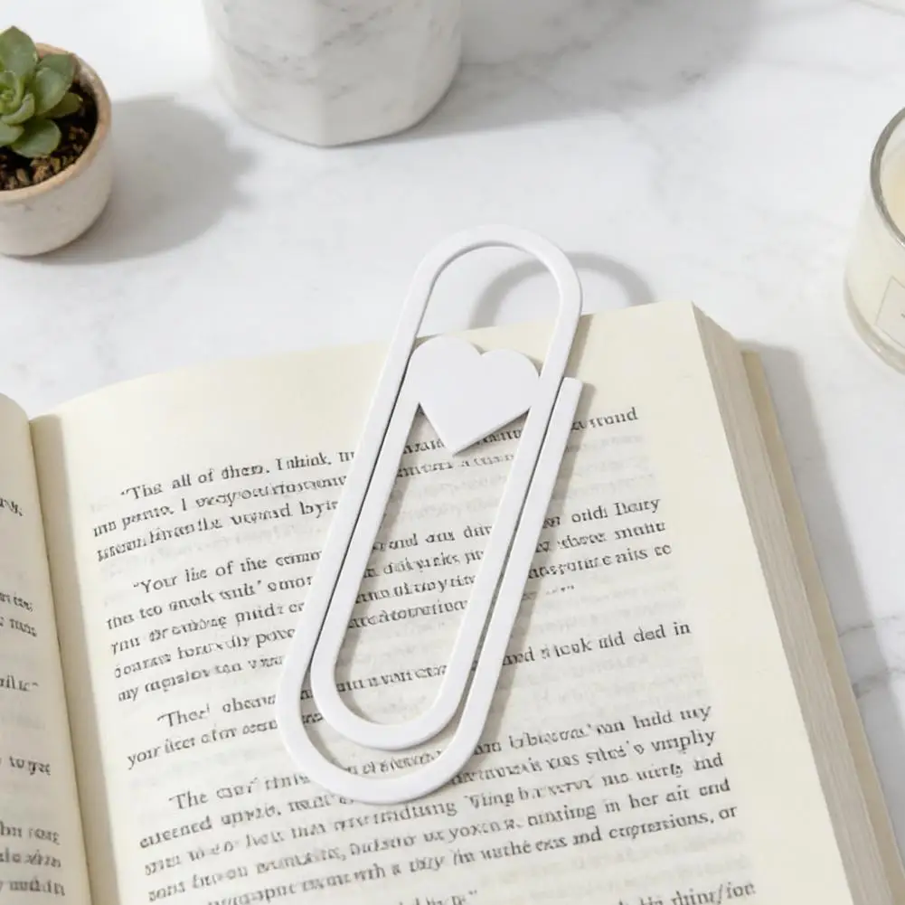 Heart Shaped Bookmark Bookmark Gift Heart-shaped Oversized Paper Clip Bookmark Reading Accessory for Journals Planners
