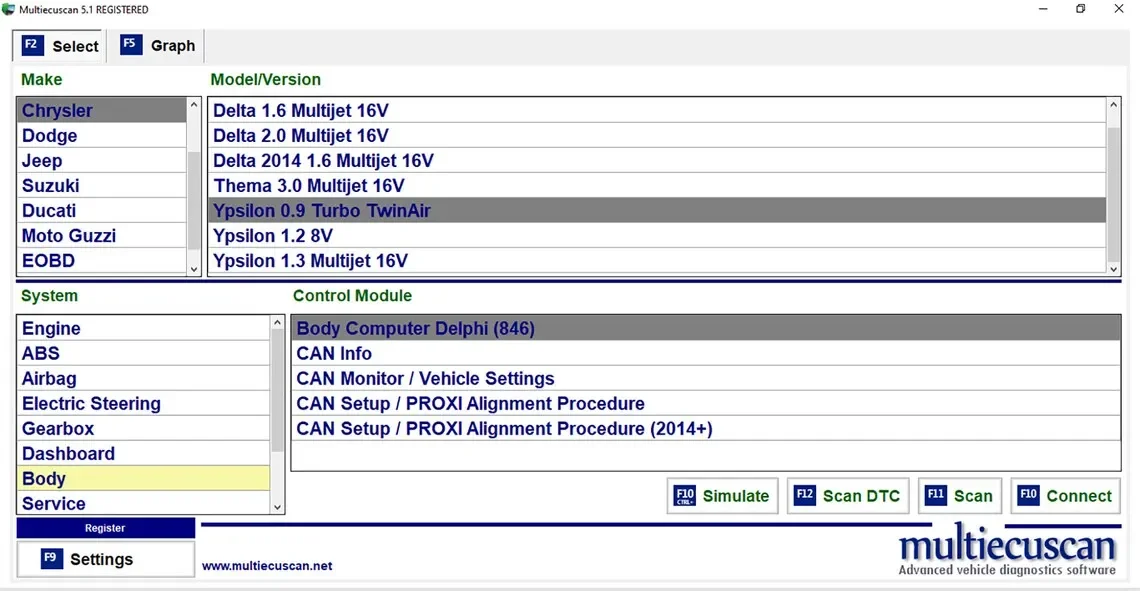 2023 Multiecuscan V4.9 For Fiat/Chrysler/Dodge/Jeep/Suzuki Scanner Software 4.9Work With ELM327 / OBD II Diagnostic Tool