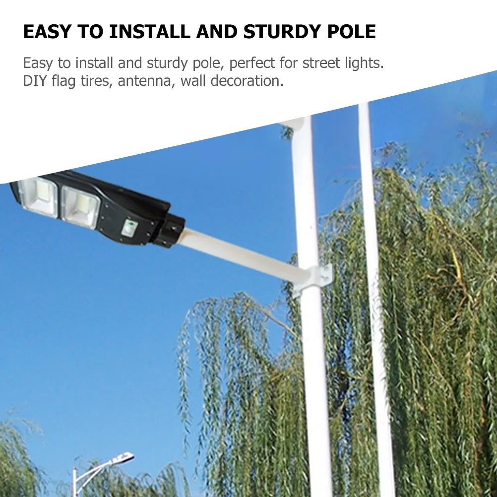 Solar Street Light Bracket Metal Mounting Pole Arm Extension Outdoor Lamp Support Holder 1 Set