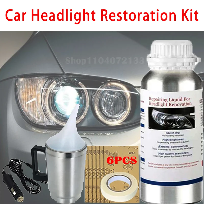 Car Headlight Restoration Polishing Kits Headlamp Scratch Remover Repair Liquid Evaporator Polymer Car Headlight Renovation Tool