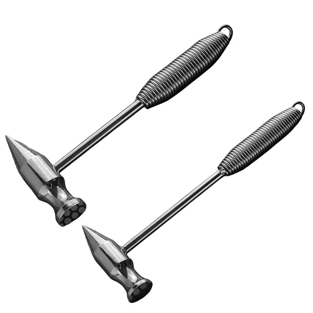 Marteau à écailler pour soudage en acier à haute teneur en carbone, avec poignée en spirale pour la précision, pièces d'outils à tête plate et cône, 1 pièce