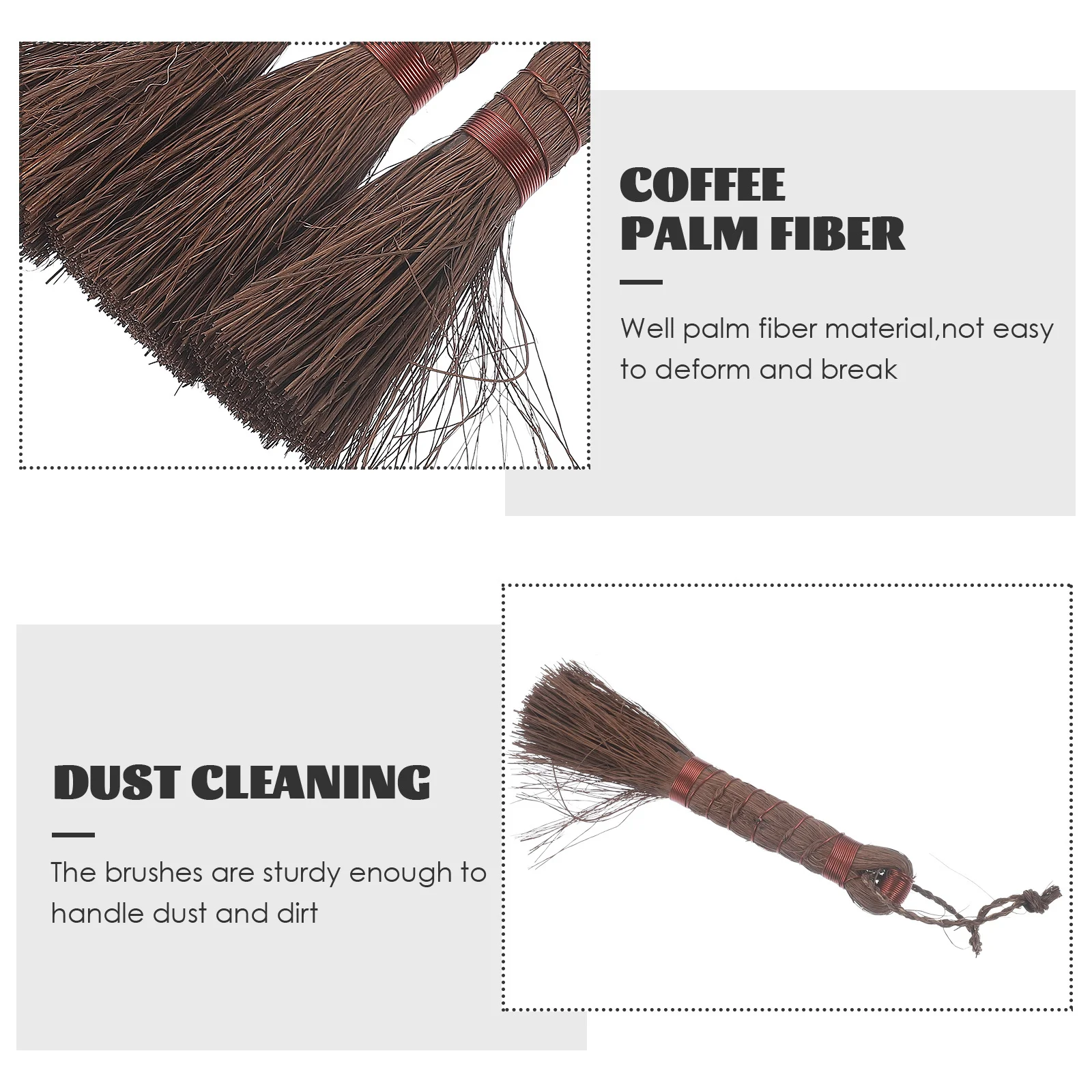 

3Pcs Palm Fiber Bonsai Brush Durable Multi-Use Cleaning Tool Portable Pot Scrubber for Garden Bonsai Hand Broom