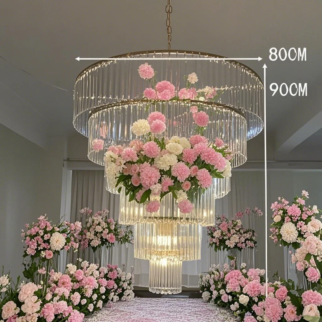 

2 упаковки, украшение для свадебного зала, сцены, потолка, светильник, акриловая люстра, свадебный реквизит, многослойный акриловый светильник, подвеска для ледяного бара