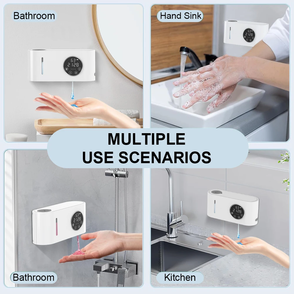 Automatic Liquid Soap Dispenser 500ML Wall Mount Hand Wash Dispenser Rechargeable Touchless Sensor Soap Dispenser for Bathroom