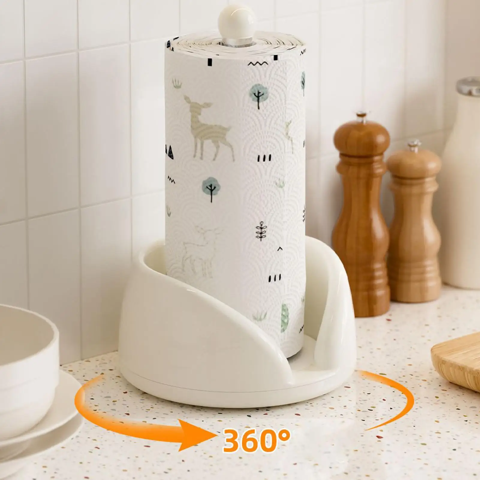 

Paper Towel Holder Countertop Stainless Steel Multi-functional Rotating Dining Supplies Kitchen Towel Holder For Home Apartment
