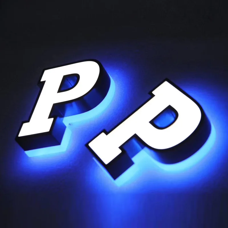 2023 New Custom made outdoor metal backlit led letter lights sign for store logo