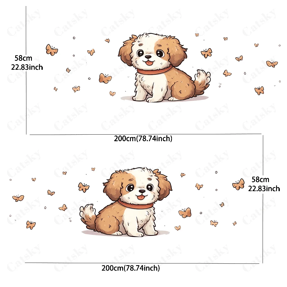 Adorable Puppy Pattern Stickers - Car Body Side Decals Decoration, Universal Fit for All Vehicles car vinyl wraps