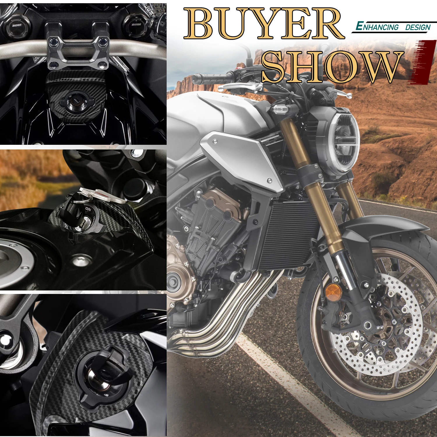 دراجة نارية غطاء خزان الوقود مفتاح إشعال حلقة الحرس حماية غير مصبوغ اكسسوارات لهوندا CB650R CBR650R 2019-2025 2024 2023