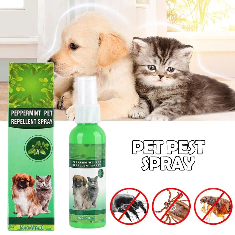 60ml Cat Dog Pet Spray Anti-flea Mites Ticks Flea treatment