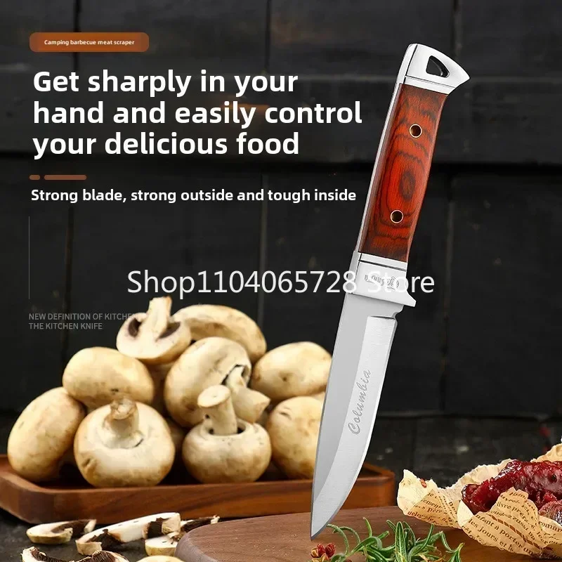 

High Quality K90 K91 Portable Fixed Blade Knife 5Cr13Mov Blade Wood Handle Kitchen Knife Chef Knife Meat Cleaver EDC Tool Gift