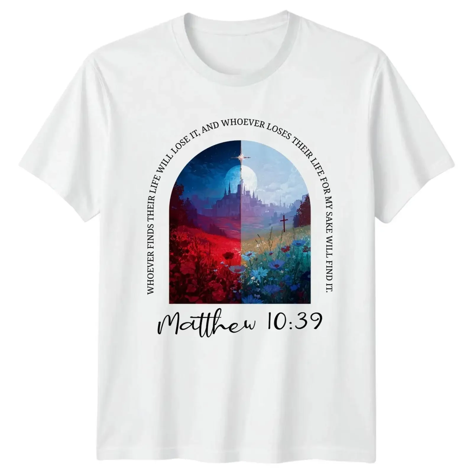 Wer sein Leben findet T Shirt Matthäus 10 39 Geschenk für Sie und Ihn vintage Washed Stretched Casual designer clothes homme