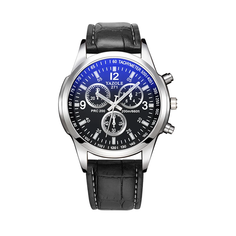 Men's Quartz Watch, 40mm Black Silver Design