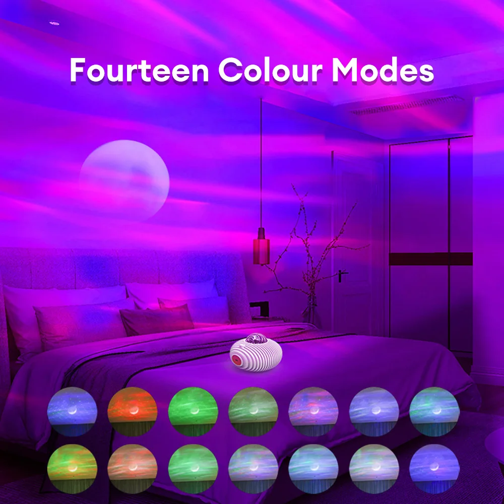 LED Galaxy Projector Night Light with Bluetooth 5.0 Speaker Timer and Remote Control 14 Colors Built-in 5 Music Star Projector